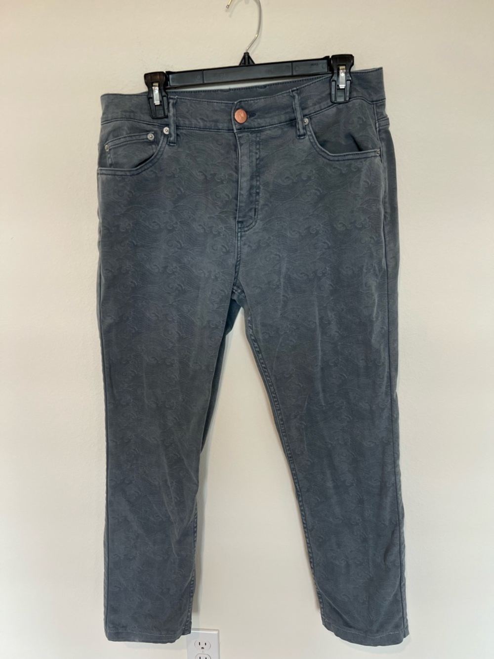 Men's Gray Patterned Mugsy Jeans 34 waist